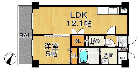 ASプレミアム関屋金衛町(1LDK/4階)の間取り写真