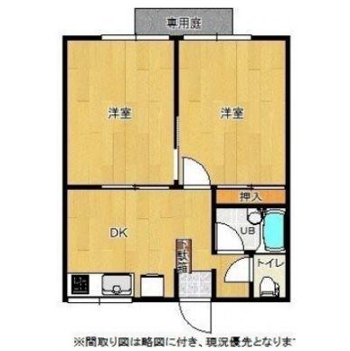 エステートピアU8(2DK/1階)の間取り写真