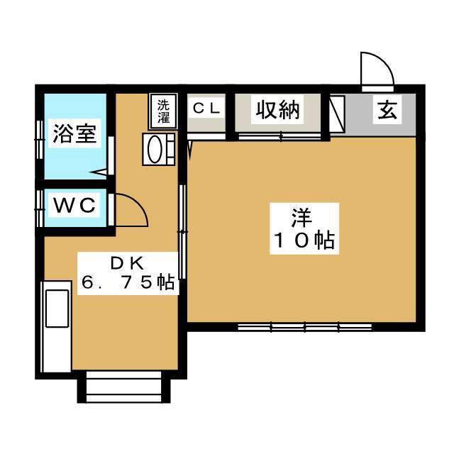 竹谷ハイツII(1DK/1階)の間取り写真