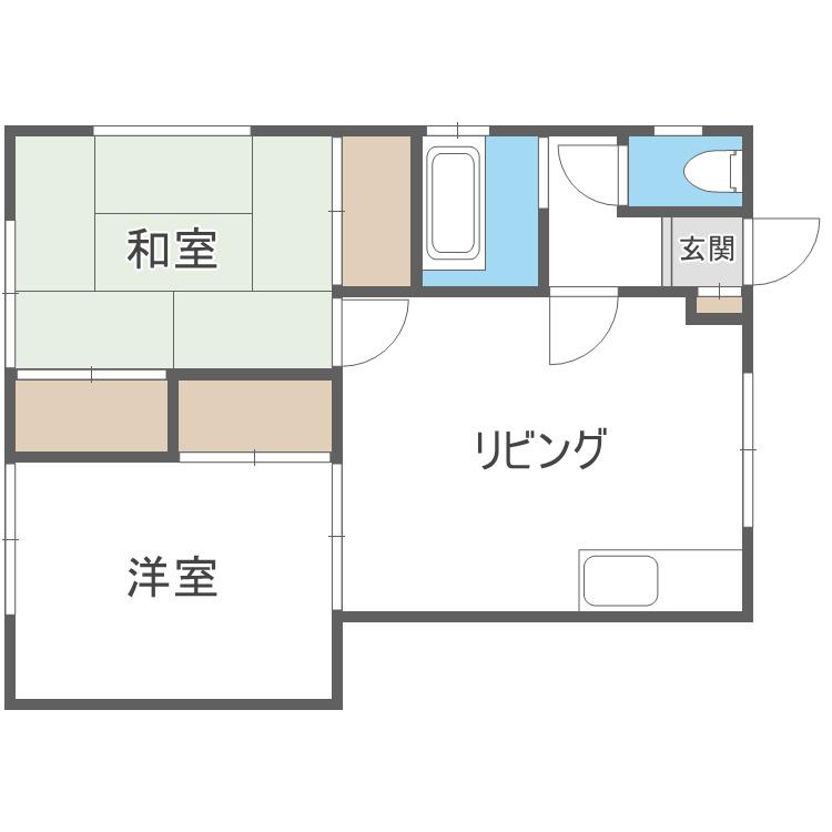 マンション後藤(2LDK/1階)の間取り写真