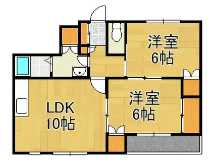 ホワイトプラザ(2DK/3階)の間取り写真