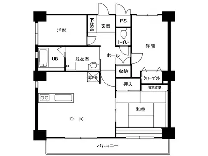 相生パラスト(3LDK/6階)の間取り写真