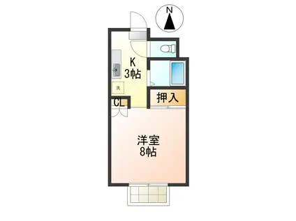 山庄ビル(1K/3階)の間取り写真