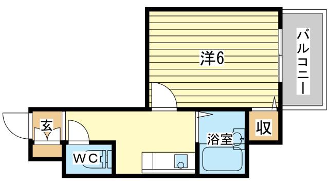 コーポはやのや(1K/2階)の間取り写真