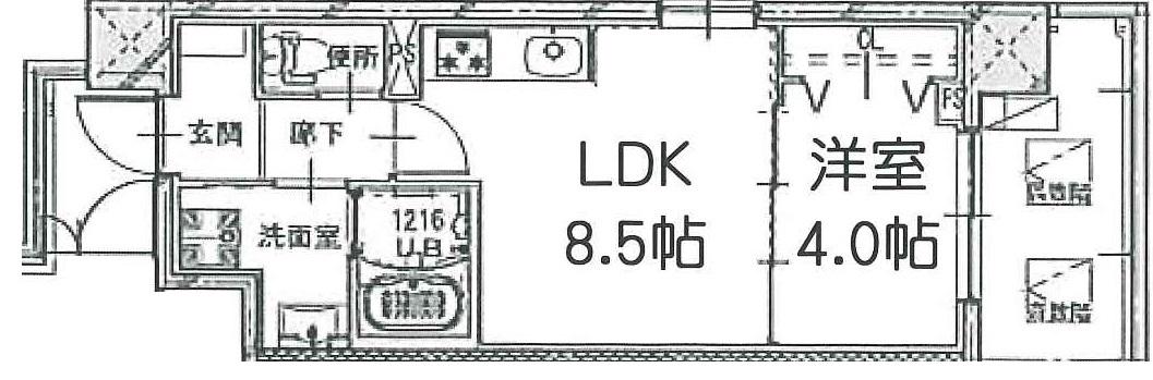 レスポワール正喜(1LDK/3階)の間取り写真