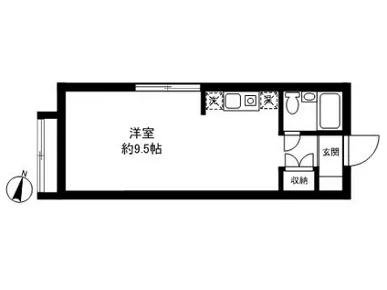 アンビエンテ深沢(ワンルーム/1階)の間取り写真