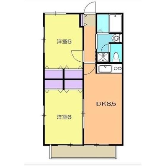 レトア@(2DK/2階)の間取り写真