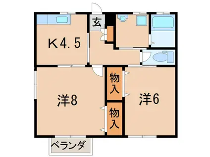 SKアパート(2K/2階)の間取り写真