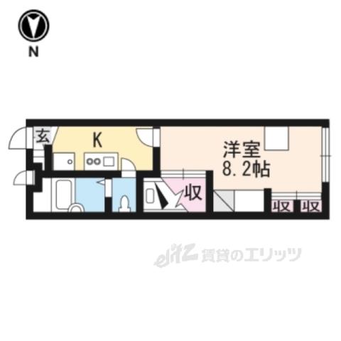 レオパレスユニバース橿原(1K/1階)の間取り写真