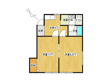 フレンドパーク(2K/2階)の間取り写真