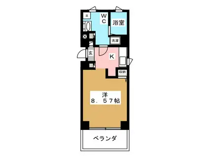 ランファン広尾(ワンルーム/5階)の間取り写真