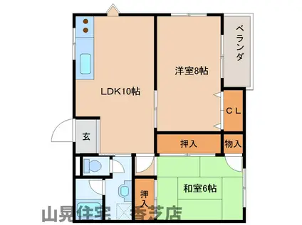 グリーンコーポ真美ケ丘(2LDK/3階)の間取り写真