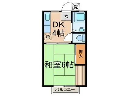 シャルム鹿島田(1DK/2階)の間取り写真