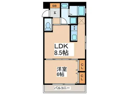 上鷺マンション(1LDK/2階)の間取り写真