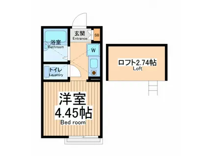 ポンデロッサ小田弐番館(ワンルーム/1階)の間取り写真