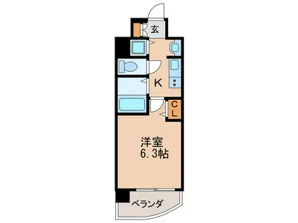 プレサンス桜通グレイス(1K/5階)の間取り写真
