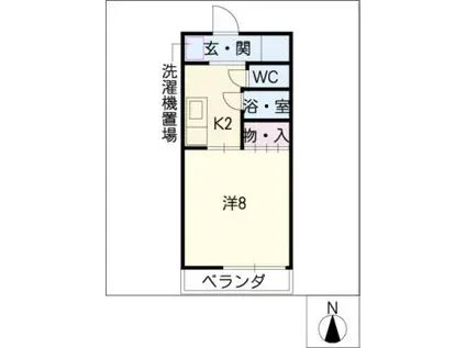 ネオカーサMAKI(ワンルーム/2階)の間取り写真