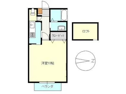 グロリオーサ(1K/1階)の間取り写真