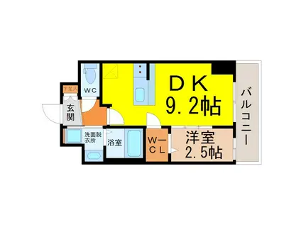 エステムコート名古屋新栄IIアリーナ(1DK/8階)の間取り写真