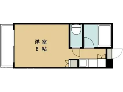ハイム神松寺B(ワンルーム/1階)の間取り写真