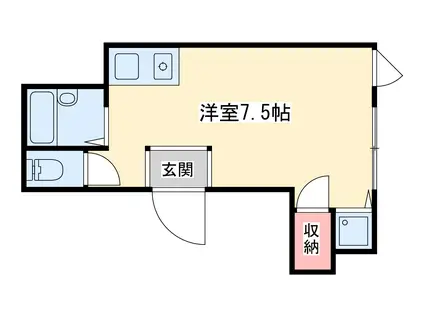 TKマンション(ワンルーム/2階)の間取り写真