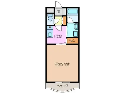 ハビテーション三石塚(1K/3階)の間取り写真