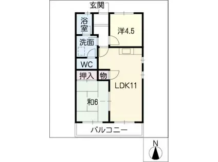 エステート東町(2LDK/1階)の間取り写真