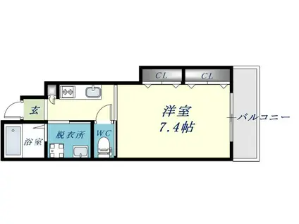 コスモワカエミナミ(1K/1階)の間取り写真