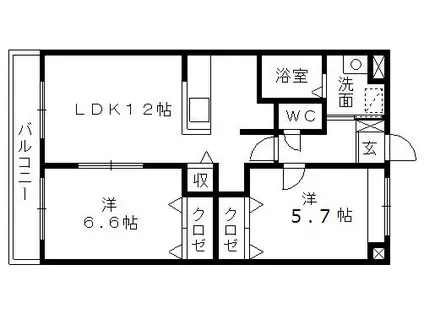 シュテルンバウ布橋(2LDK/2階)の間取り写真