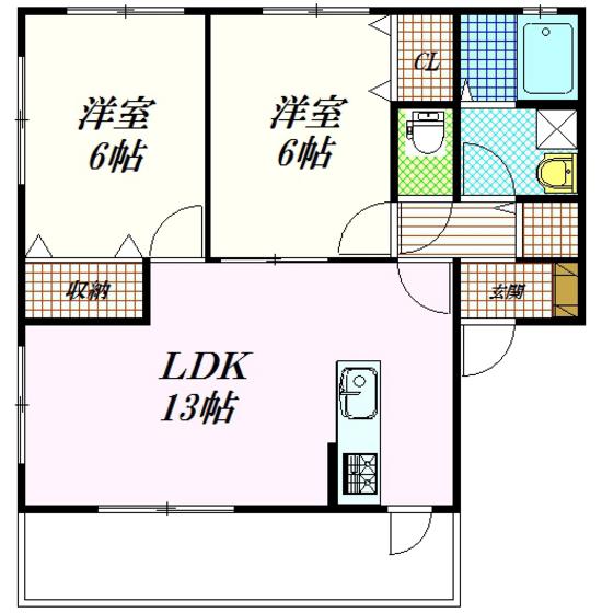 ANDANTE(2LDK/1階)の間取り写真