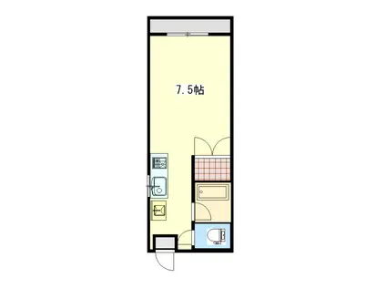 イレブン第2ビル(ワンルーム/2階)の間取り写真