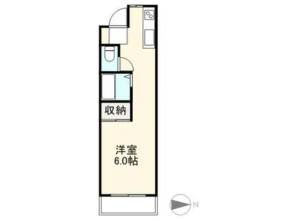 西町ハイツ(ワンルーム/3階)の間取り写真