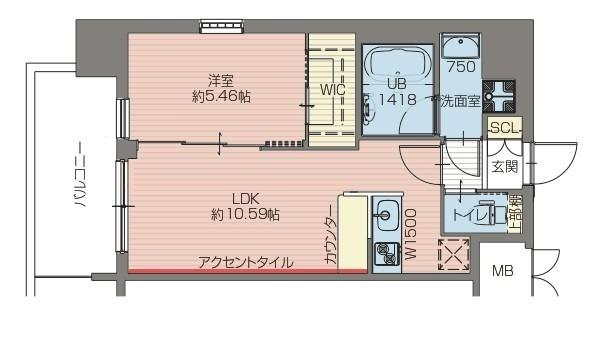 プレジオ難波(1LDK/12階)の間取り写真