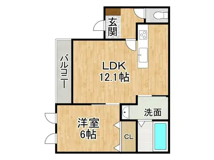 エマーブルIV(1LDK/3階)の間取り写真