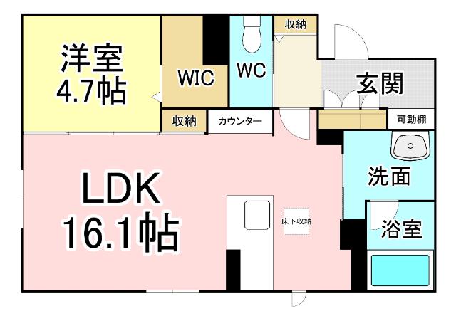 SHAMAISON LA RENAISSANCE(1LDK/1階)の間取り写真