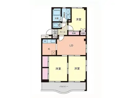 グランデパティオ壱番館(3LDK/2階)の間取り写真