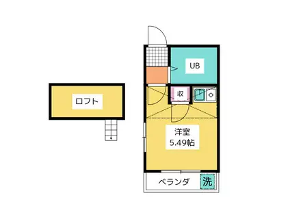 ライフピアメモリー(ワンルーム/2階)の間取り写真