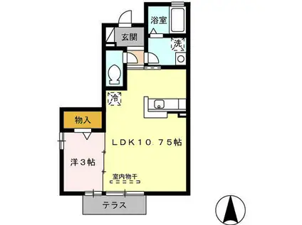 XEVOグランデ(1LDK/1階)の間取り写真