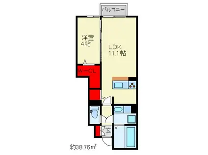 HNS D-ROOM IN 楡(1LDK/1階)の間取り写真