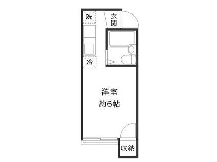 花夢ハウス(ワンルーム/1階)の間取り写真