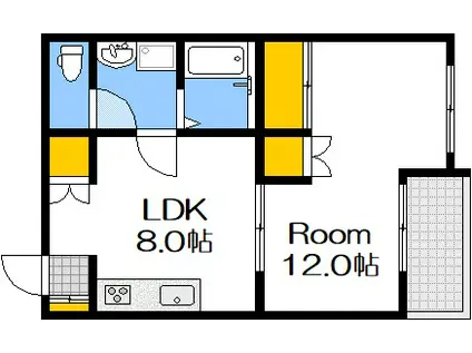 フジウラビル(1LDK/5階)の間取り写真