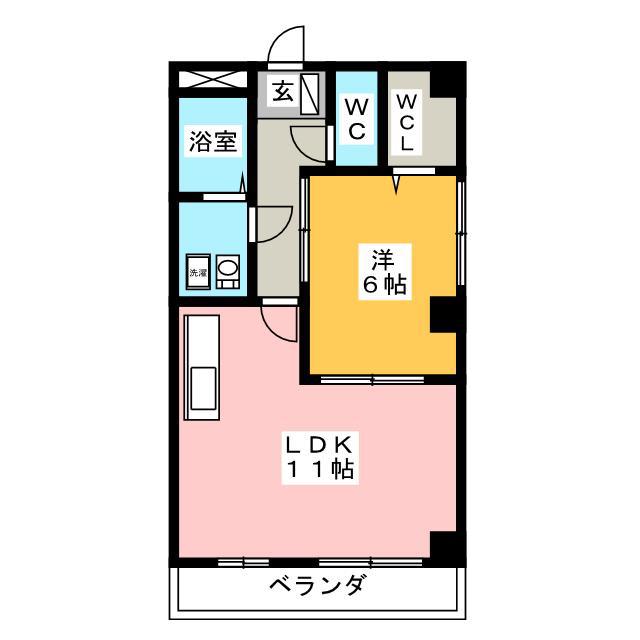 グランデージ北島(1LDK/1階)の間取り写真
