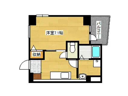 ライフメント国泰寺III(1K/6階)の間取り写真