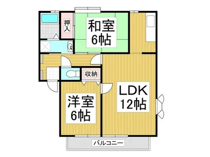 サンビレッジ林檎 D(2LDK/2階)の間取り写真