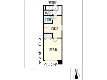 近鉄名古屋線 津新町駅 徒歩2分 9階建 築28年(1DK/3階)の間取り写真