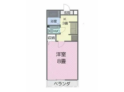 エミール大岩(1K/1階)の間取り写真