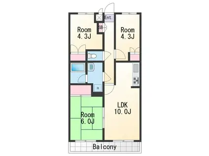 メゾン梶取(3LDK/5階)の間取り写真