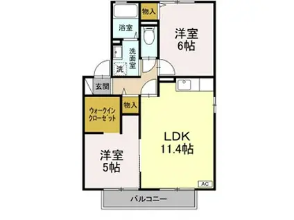 ルポ・ロジェマン(2LDK/2階)の間取り写真