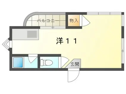 第二グランドヒル水橋(1DK/3階)の間取り写真