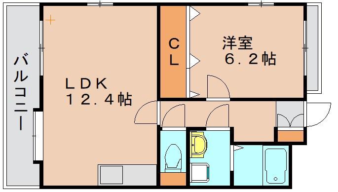 グランシャリオ箱崎II(1LDK/2階)の間取り写真
